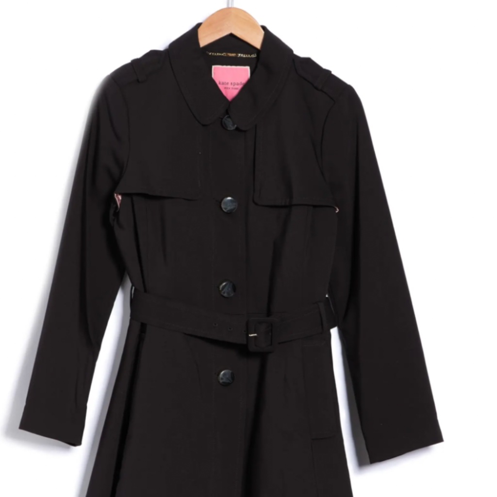 Kate Spade Black Belt Coat Nwt